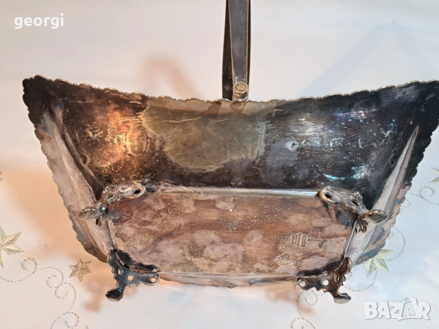 Стара английска посребрена фруктиера поднос 28/4, снимка 8 - Антикварни и старинни предмети - 51942237