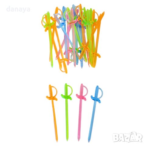 4241 Парти клечки за хапки пластмасови топери за парти Саби Цветя Сърца, снимка 3 - Прибори за хранене, готвене и сервиране - 42873798