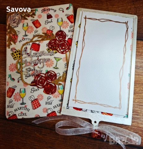 Дървена картичка плик за рожден ден "Martini girl", снимка 4 - Подаръци за рожден ден - 53906226