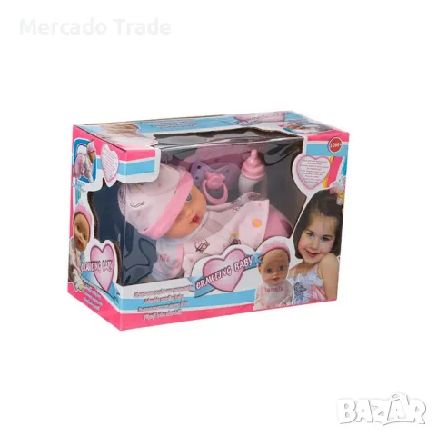 Пълзящо бебе Mercado Trade, С аксесоари, снимка 3 - Кукли - 47840407