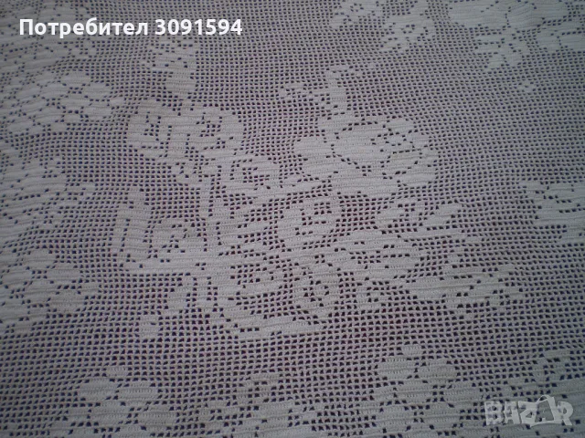 Красива бяла квадратна  плетена на една кука покривка, снимка 9 - Покривки за маси - 50181816
