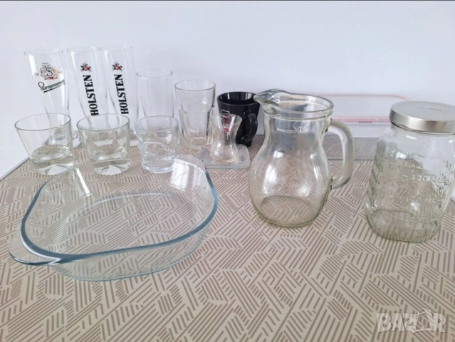 Стъклени чаши, купа, кутия с капак Икеа, снимка 5 - Чаши - 51534378