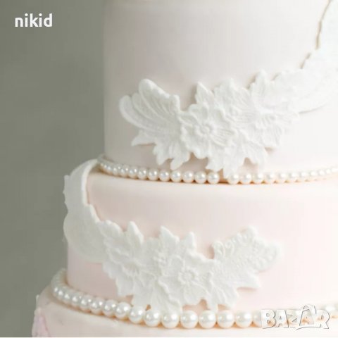 Големи плетени цветя дантела силиконов молд форма за украса декор торта фондан и шоколад и др., снимка 6 - Форми - 22011244