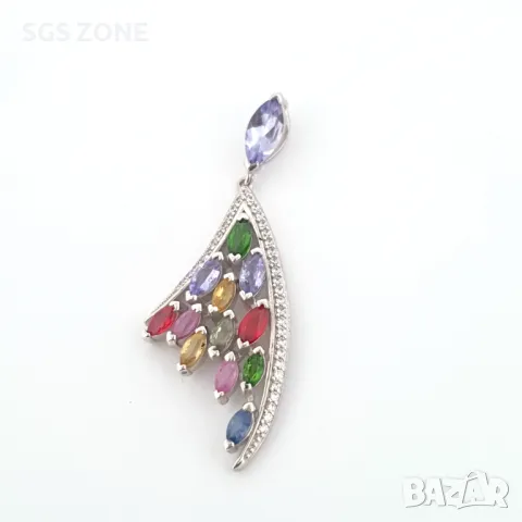 Сребърна Висулка с Мулти Сапфири