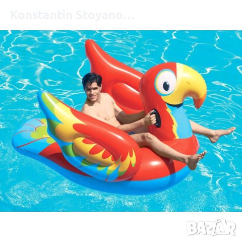 НОВ ЗАПЕЧАТАН Надуваем дюшек Bestway Peppy Parrot Ride-On, 2.03 м, снимка 1 - Надуваеми играчки - 42773839
