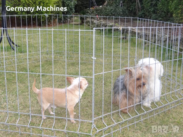 за кучета КЛЕТКА - ОГРАЖДЕНИЕ с диаметър 199.см, метална, СГЪВАЕМА. Подходяща е за дребни по големин