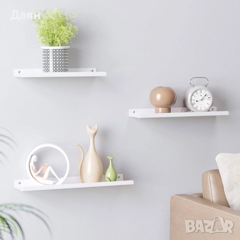 Комплект от 3 метални стенни рафта в индустриален стил, снимка 3 - Етажерки - 51808379