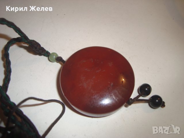 ОГРОМЕН НАТУРАЛЕН КАРНЕОЛ АРТ МЕДАЛЬОН БИЖУ 14906, снимка 5 - Колиета, медальони, синджири - 30652713
