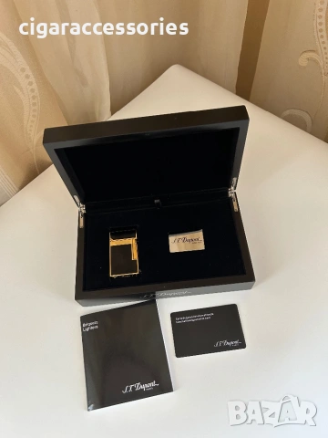 S.T. Dupont Ligne 2 – Black & Gold запалка, 2 пламъка, снимка 6 - Запалки - 53215458