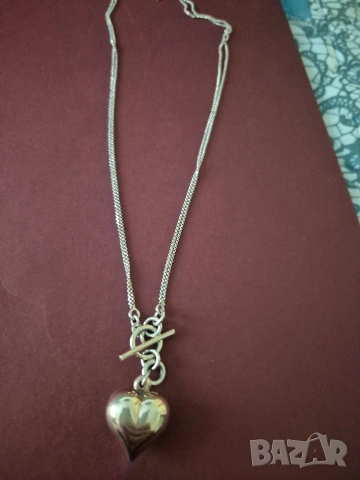 красиво колие бяло жълто сребро, снимка 5 - Колиета, медальони, синджири - 53302535