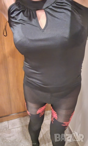 Черна дамска блуза, снимка 11 - Корсети, бюстиета, топове - 54086659