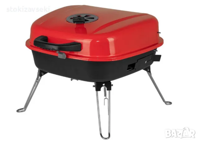 Барбекю Muhler, червено с капак, 40x40cm, снимка 1