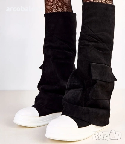 Дамски еко-велурени ботуши от Marsey, 2цвята , снимка 6 - Дамски ботуши - 52112094
