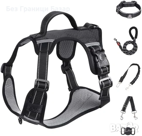 Нов Комплект нагръдник за куче с каишка, колан и защитна лента за разходка с AirTag съвместимост