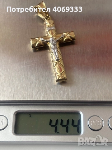 Златна висулка кръст 4.44гр 14к, снимка 3 - Колиета, медальони, синджири - 51735304