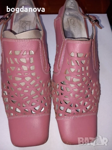 Розови сандали от естествена кожа, 39 номер, стелка 25 см