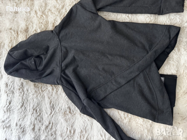 Nike тъмносива блуза с качулка и цип, снимка 2 - Детски анцузи и суичери - 52434369