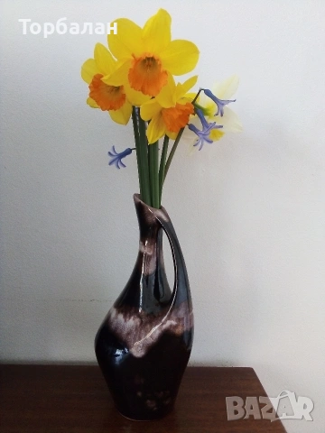 Керамична ваза от соц-а , снимка 4 - Вази - 50841674