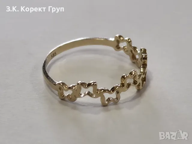 Дамски златен пръстен 14К 585 / 1,00 гр., снимка 3 - Пръстени - 55840980