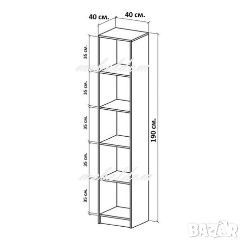Гардероб еднокрилен с 4 рафта и огледало(код-4614), снимка 5 - Гардероби - 40776605