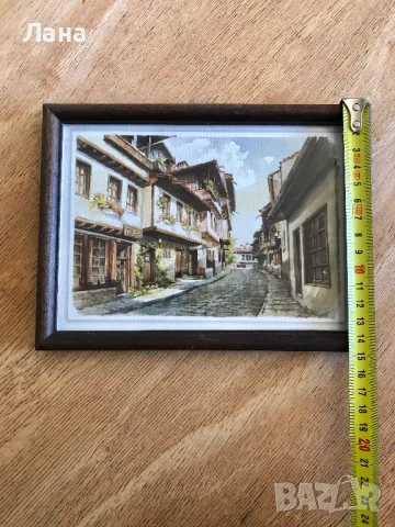 Малка картина за подарък рисувана с маслени бои в дървена рамка с размери 15x20 см, Англия, снимка 6 - Картини - 49008899