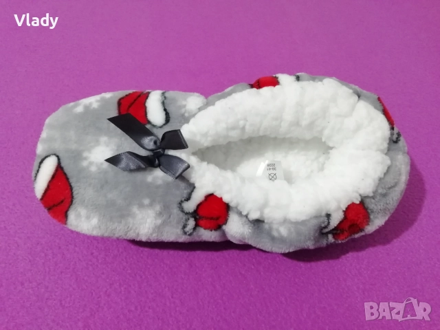 Пухкави пантофи за Коледа 39 номер