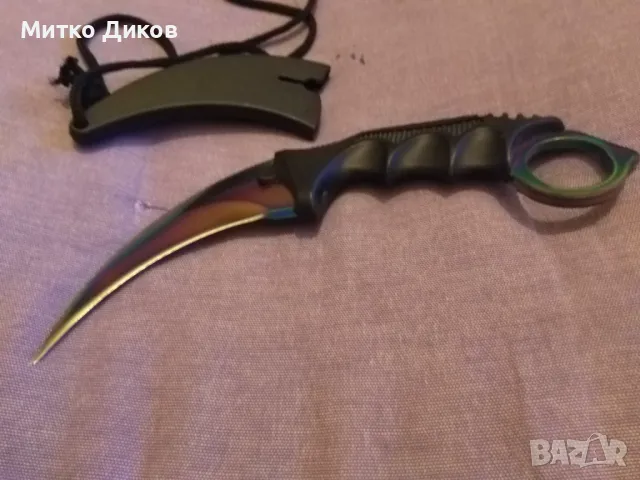  Нож Карамбит с калъвче за врата нов  Karambit Tactical, тактически нож, снимка 7 - Ножове - 48694734