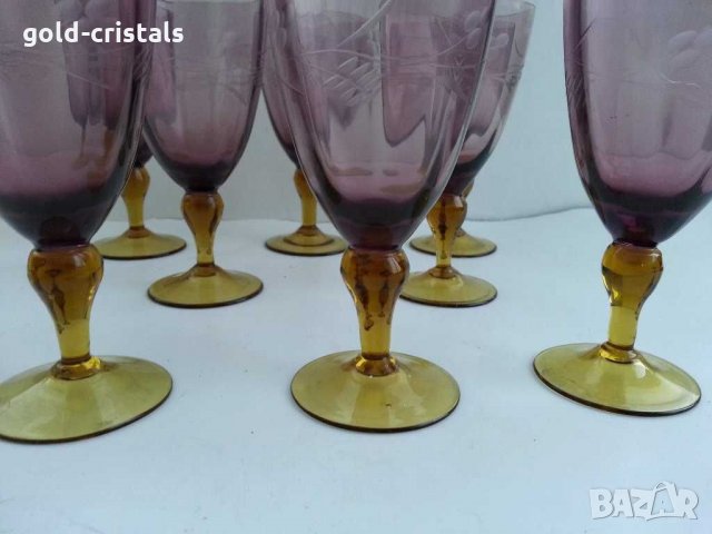 Ретро стъклени чаши, снимка 6 - Антикварни и старинни предмети - 31029358