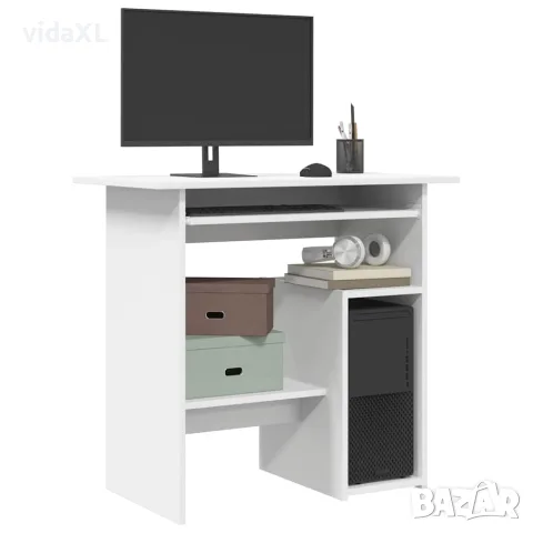vidaXL Бюро, бяло, 80x45x74 см, инженерно дърво, снимка 2 - Бюра - 56147774