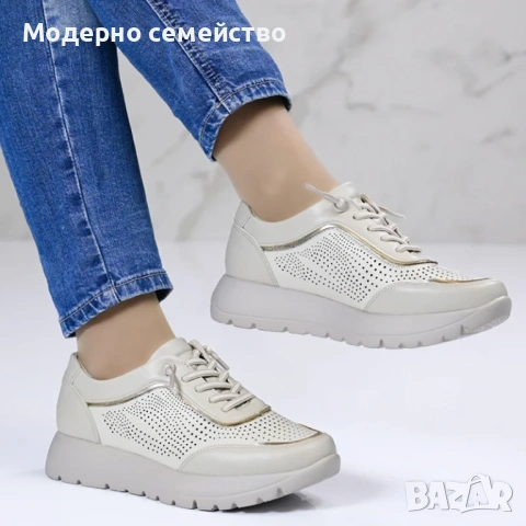 Дамски пролетни обувки с връзки 