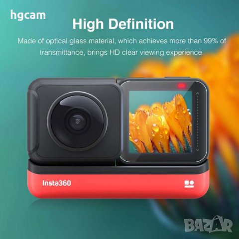 Стъклен протектор GARV™️ за Insta360 ONE R, За екрана и обектива, снимка 6 - Чанти, стативи, аксесоари - 30191884