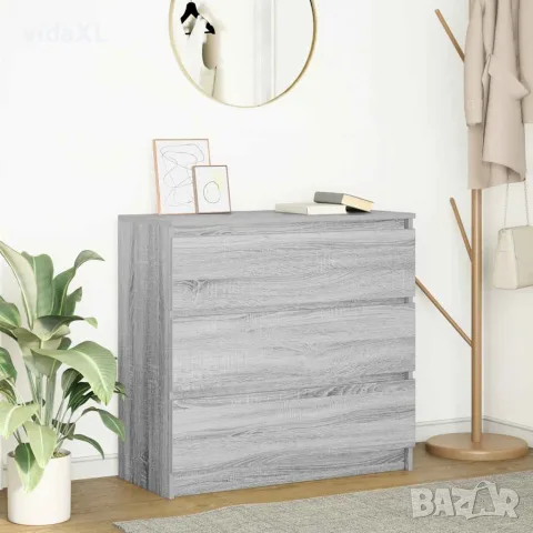 vidaXL Сайдборд, сив сонома, 80x35x76 см, инженерно дърво, снимка 2 - Бюфети - 56148391