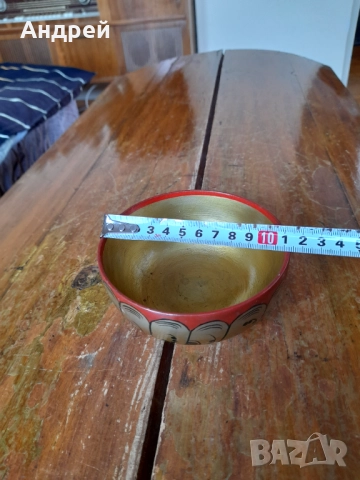 Стара дървена паница,хохлома #10, снимка 4 - Други ценни предмети - 52945320