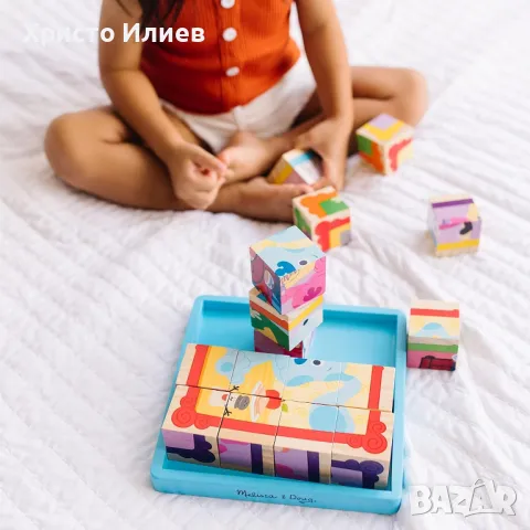 Пъзел с кубчета Дървени кубчета Загадките на Блу Melissa and Doug, снимка 12 - Игри и пъзели - 49175483