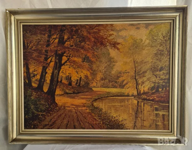 Картина есенен пейзаж с подпис 