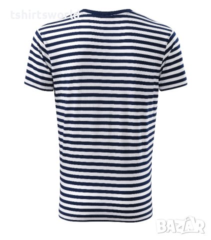 Нова мъжка моряшка тениска, тъмносиньо/бяло райе, снимка 2 - Тениски - 40643499