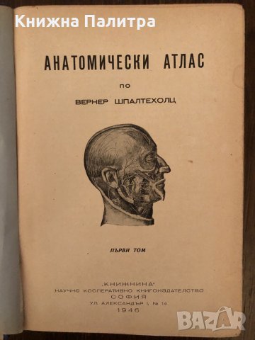Анатомически атлас, по проф. Вернер Шпалтехолц, том 1, снимка 2 - Специализирана литература - 33891869