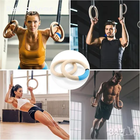 Дървени гимнастически халки LIFERUN, снимка 7 - Фитнес уреди - 50219577