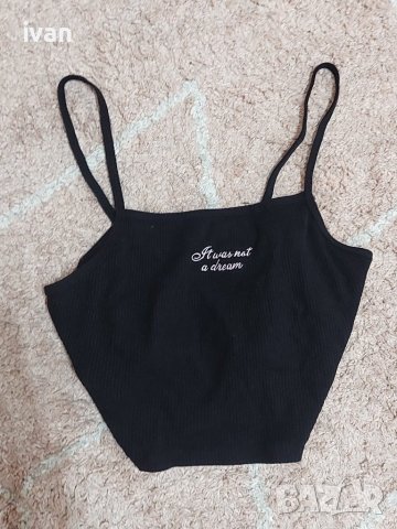 Черен потник с надпис , снимка 1