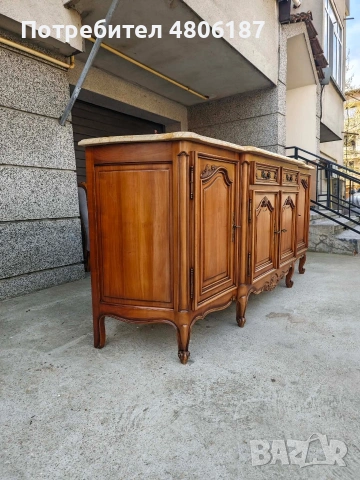 Френски контрабюфет с мраморен плот Луи ХV, снимка 2 - Бюфети - 54319613