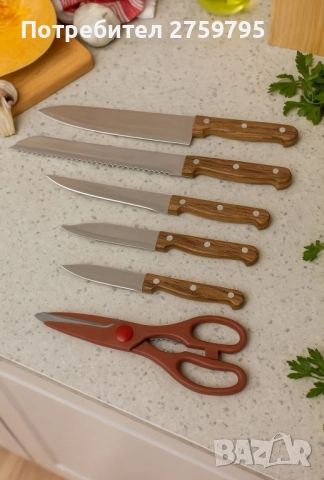 ТОП.Комплект за рязане - 7 бр., неръждаема стомана, елегантен дизайн ., снимка 2 - Други - 52341460