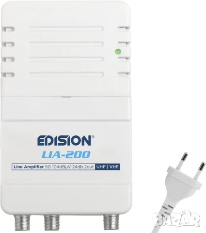 Линеен усилвател EDISION LIA-200 5G UHF/VHF 24dB с 2 изхода