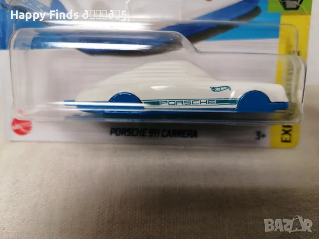 💕🧸 Hot Wheels Porsche 911 Carrera ключодържател бяло-син, снимка 2 - Колекции - 47025498