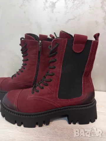 Ботуши - естествена кожа, шити номер 40, снимка 2 - Дамски боти - 47912923