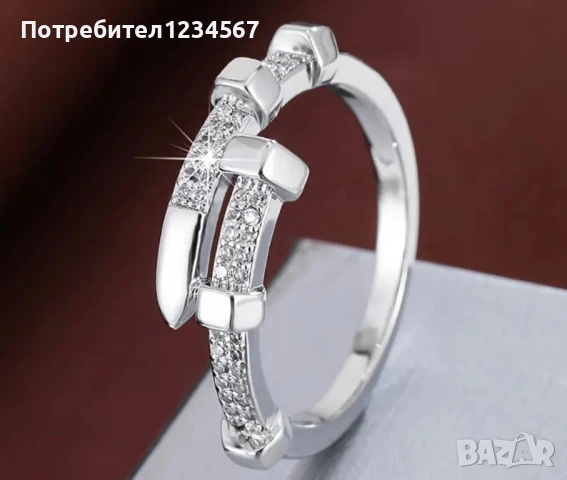 НОВ Пръстен по модел на Cartier, запечатан в специална кутийка-нов(пирон), снимка 3 - Пръстени - 51396717