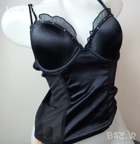 75В черен сатенен корсет, снимка 5 - Корсети, бюстиета, топове - 44186097