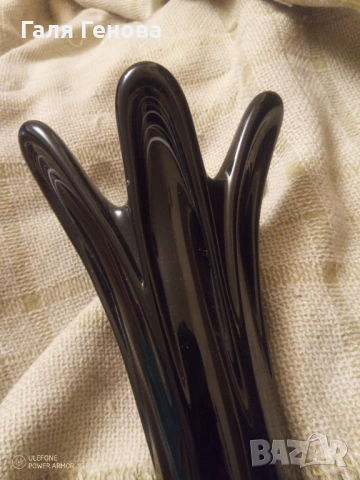 Ваза синьо духано стъкло