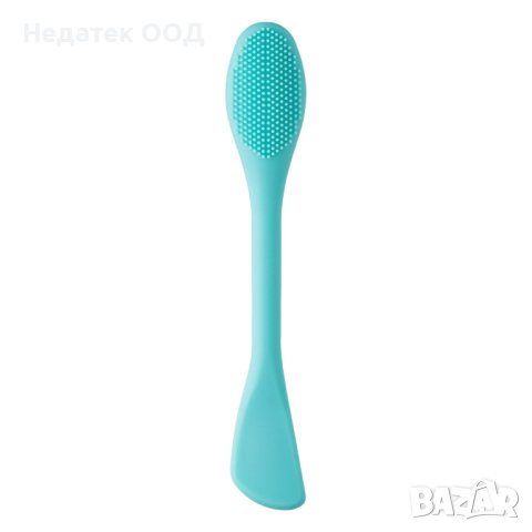 Почистваща четка с шпатулаа, Силиконова, Тюркоаз, снимка 2 - Козметика за лице - 40655777