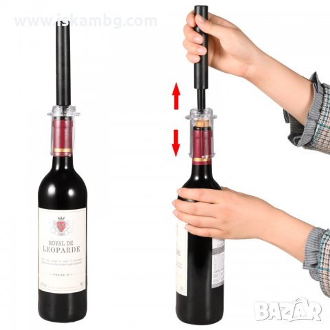 СЕТ ТИРБУШОН С ВЪЗДУХ, РЕЗАЧКА, ТАПА С ВАКУУМ ПОМПА И АЕРАТОР - код 2904, снимка 2 - Аксесоари за кухня - 30828245