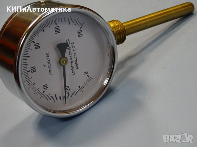 биметален термометър NUOVA FIMA Ø80 mm G1/2 0/+120°C L-80mm